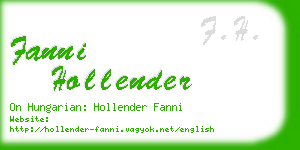 fanni hollender business card